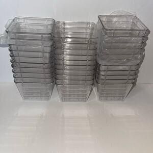 Clear Plastic Storage Organizer Bins – Lot of 30